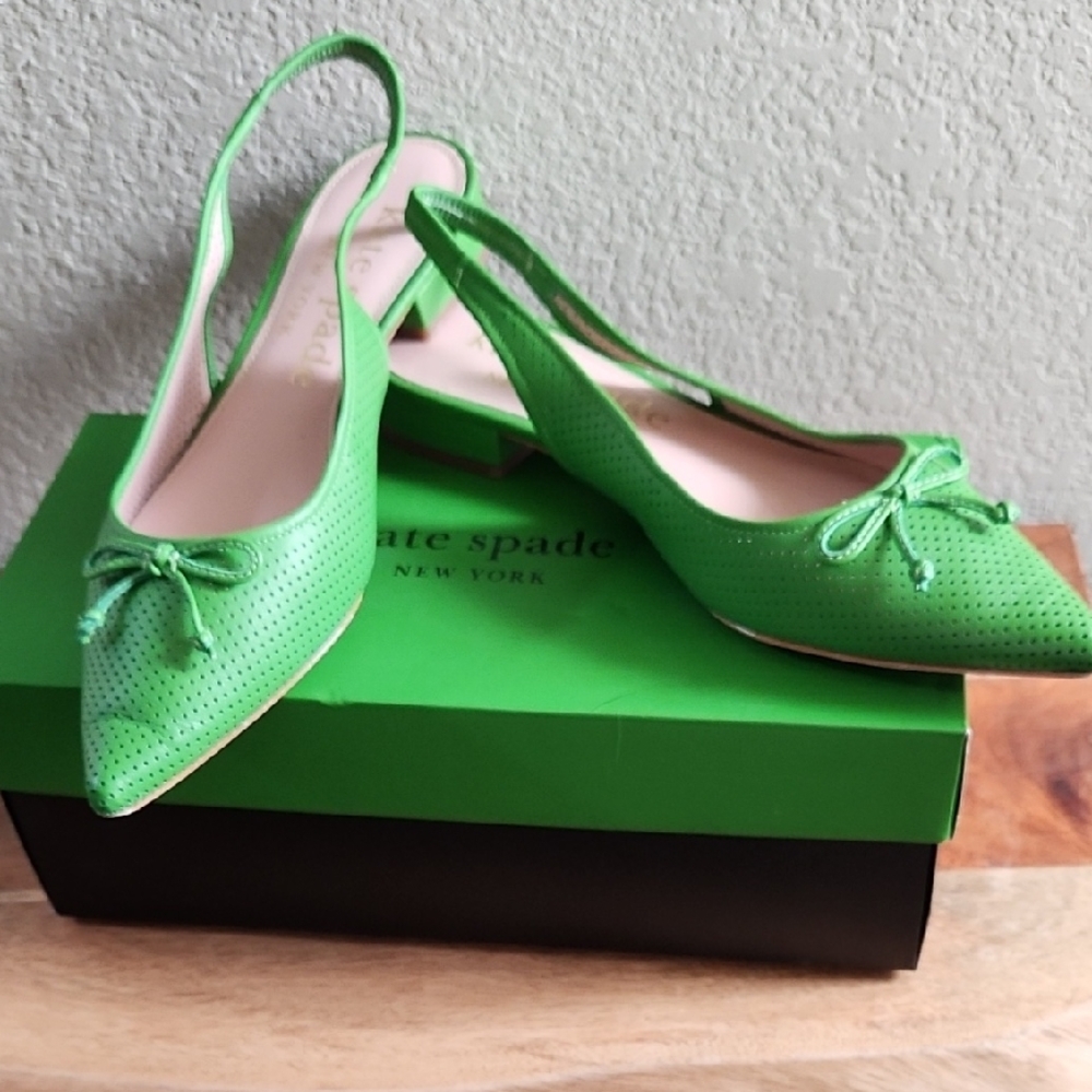 Kate Spade Vibrant Green Slingback Heels